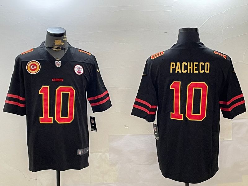 Men Kansas City Chiefs #10 Pacheco Black Gold 2024 Nike Limited NFL Jersey style 2->kansas city chiefs->NFL Jersey